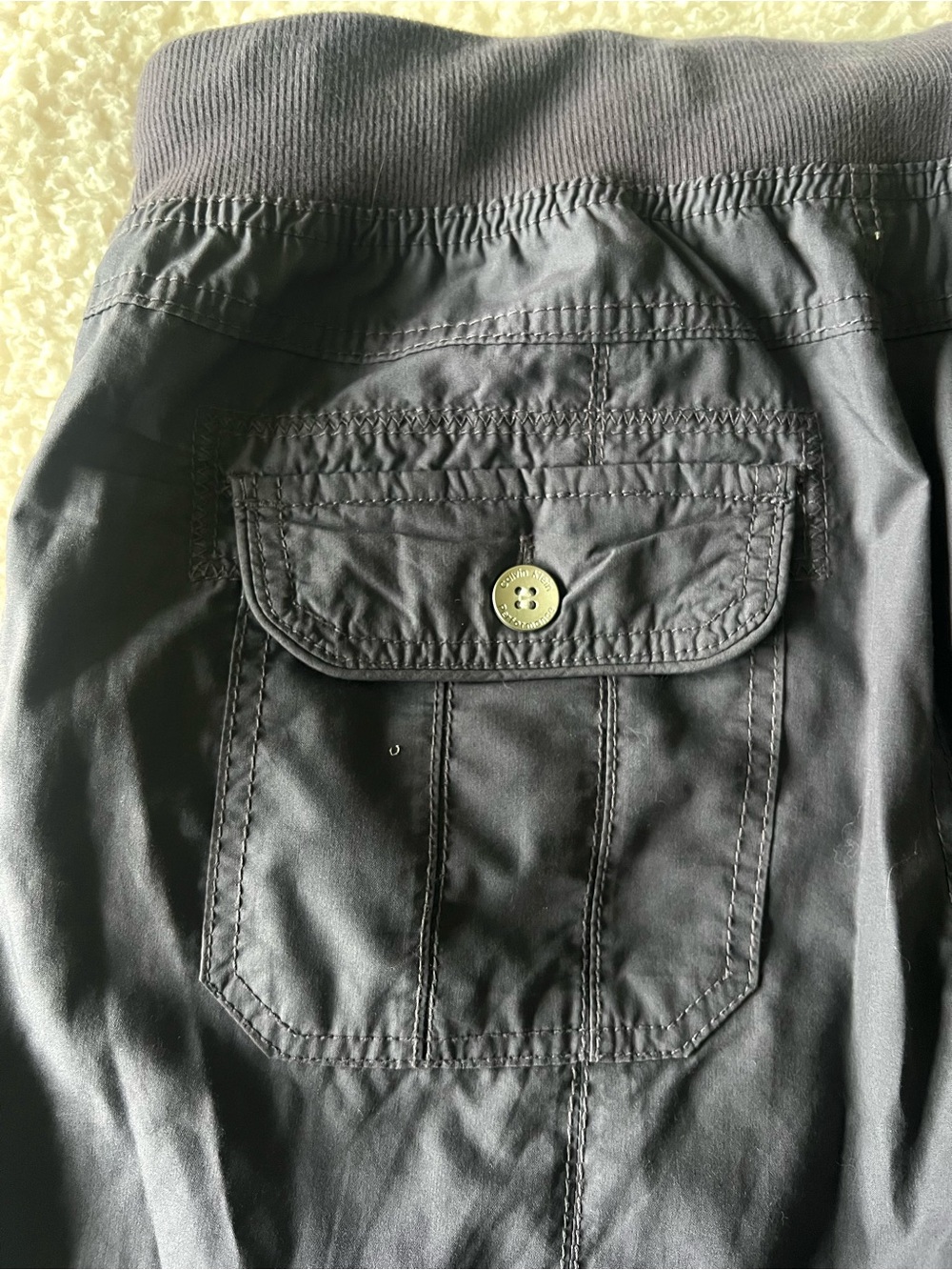Calvin Klein Performance Blue Grey Cropped Drawstring Capris- S - Picture 6 of 7